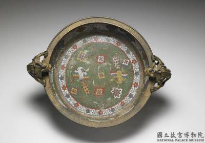 图片[3]-Copper washer in cloisonne enamels with chi-dragon handles and Xuande reign mark , Ming dynasty (1368-1644)-China Archive